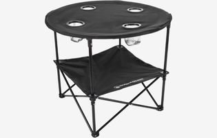2-Tier Folding Table with 4 Cupholders