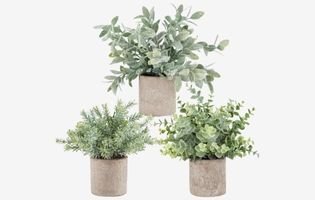 3 Pack Mini Potted Fake Plants