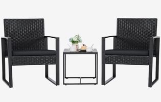 3 Pieces Outdoor Patio Wicker Furniture Set