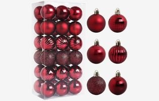 36 Pcs Christmas Ball Ornaments, Shatterproof Hanging Balls
