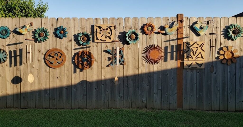 3D Fence Art with Hanging Elements