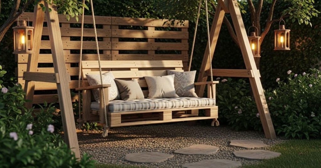 Budget Pallet Swing Set for Creative Builders