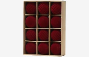 Burgundy Velvet Christmas Ornaments Balls