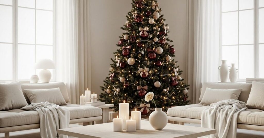 Burgundy with Neutral Accents