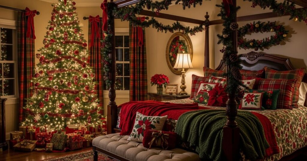 Classic Red-and-Green Christmas Bedroom Theme