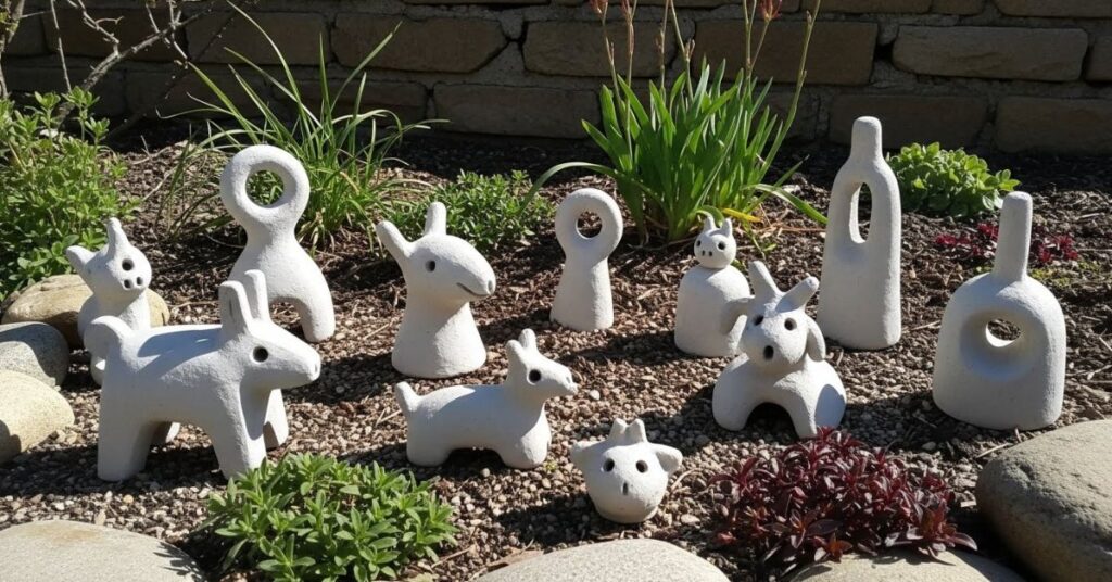 Clay and Cement Garden Sculptures
