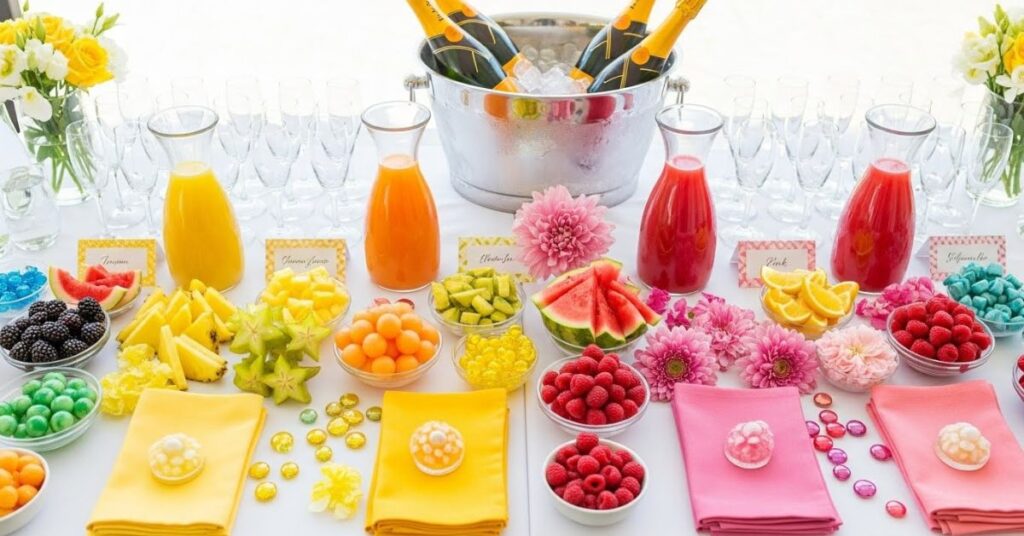 Color-Coordinated Mimosa Bar Display