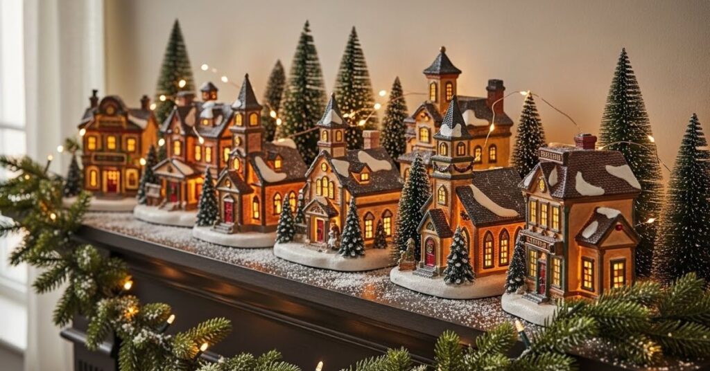 Cozy Mantel Christmas Village Setup