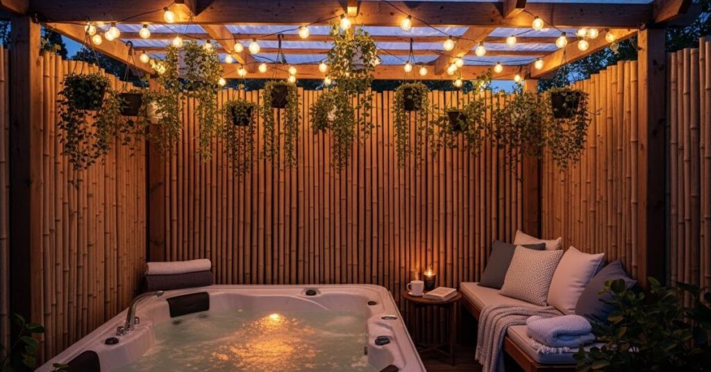 Cozy Privacy-Screen Jacuzzi Nook