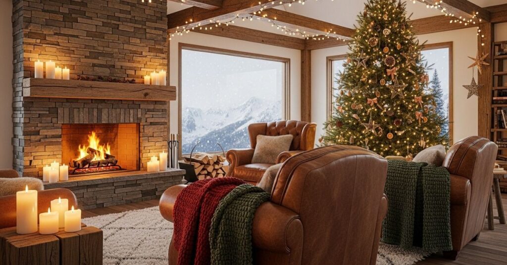 Creating a Cozy Lodge-Style Christmas Living Room