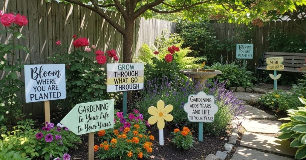 DIY Garden Signs with Quotes and Sayings