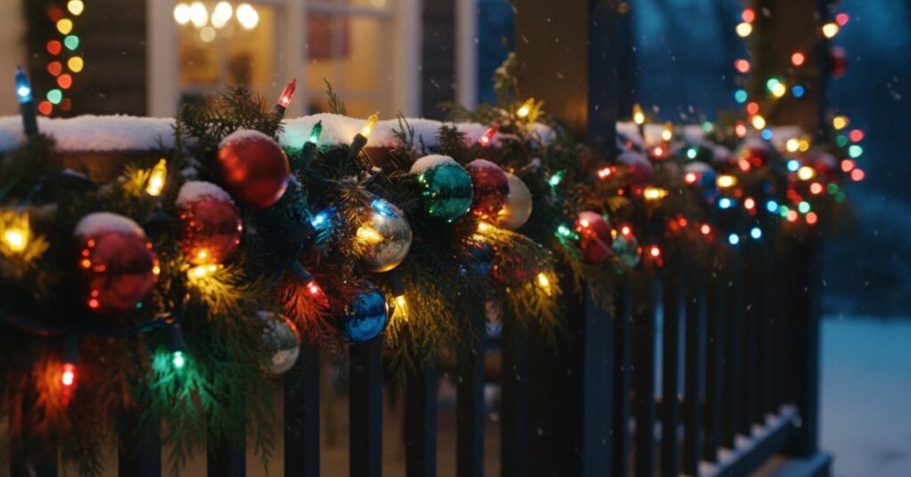 DIY Outdoor Christmas Light Garland