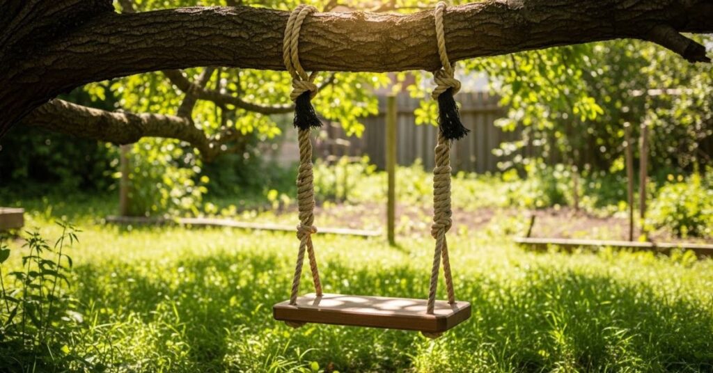 DIY Tree Supported Swing Set