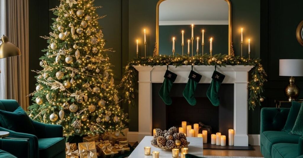 Emerald Green with Gold Metallic Accents