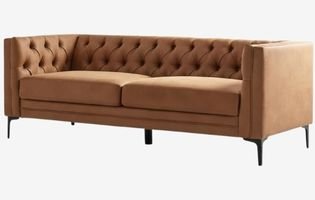 Faux Leather Sofa Couch with Metal Legs