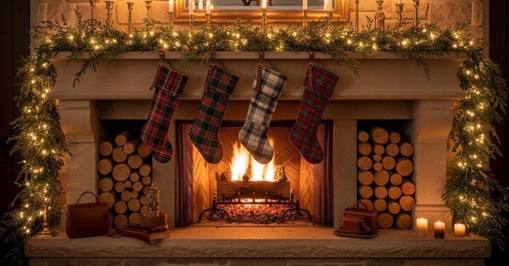 Fireplace Styling with Rustic Glam Ralph Lauren Elements