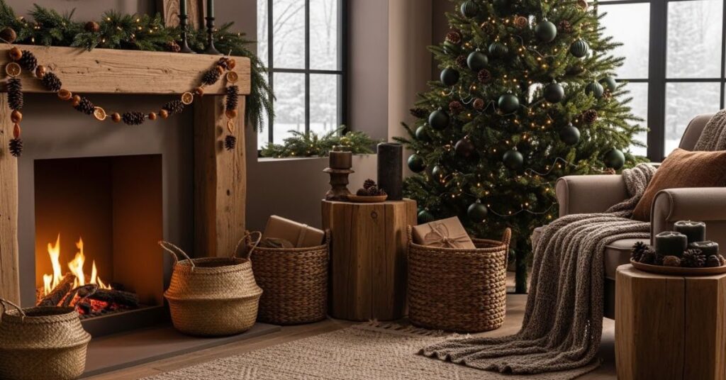 Forest Green with Natural Wood & Earthy Browns