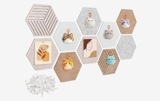 Fwpelt Hexagon Cork-Bulletin Board Tiles