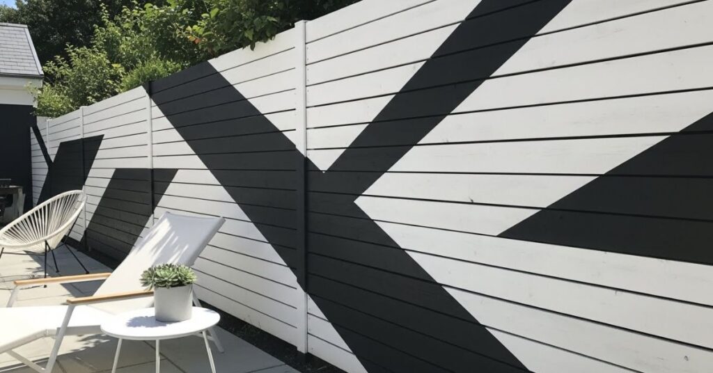 Geometric Fence Art with Bold Patterns