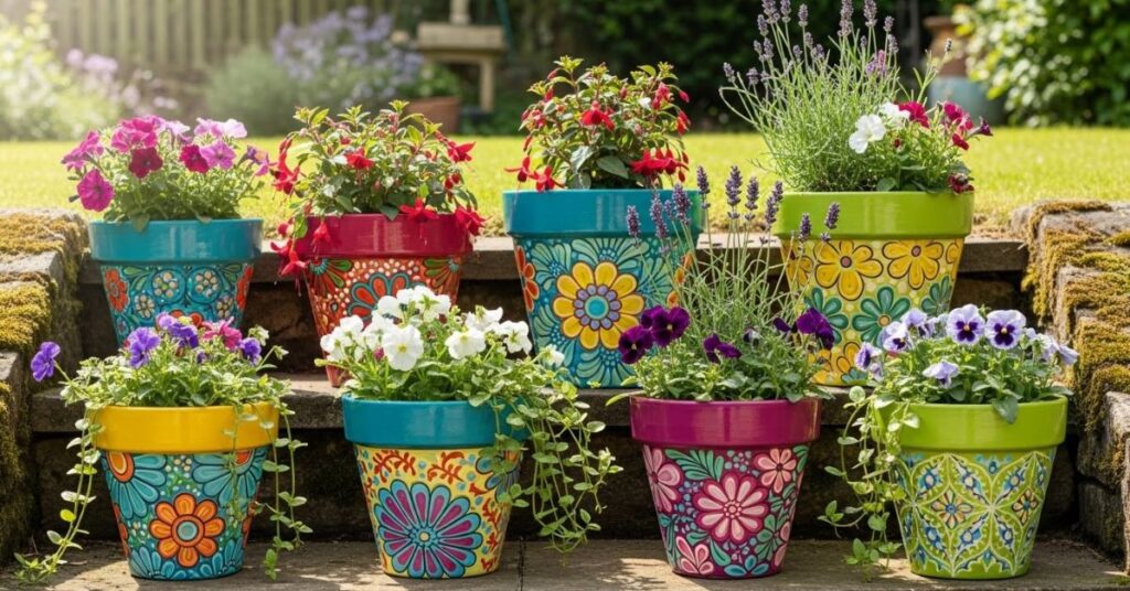 Hand Painted Flower Pot Designs