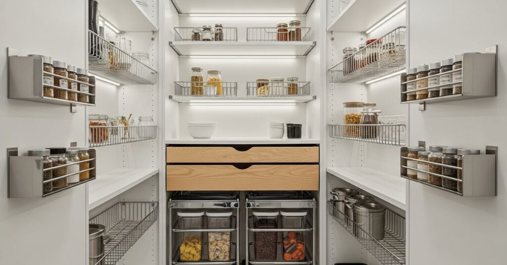 Hidden Storage Solutions for Small or Narrow Pantries