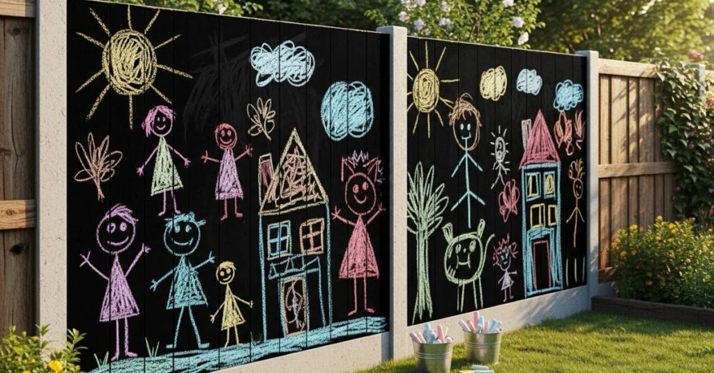 Kids Chalkboard Fence Art Ideas