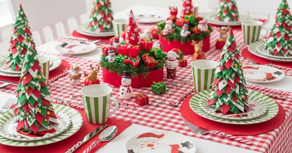 Kids-Friendly Christmas Table Setup With Fun Decor