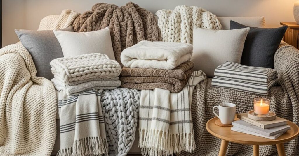 Layered Cozy Textures: Throws, Pillows, and Natural Fabrics