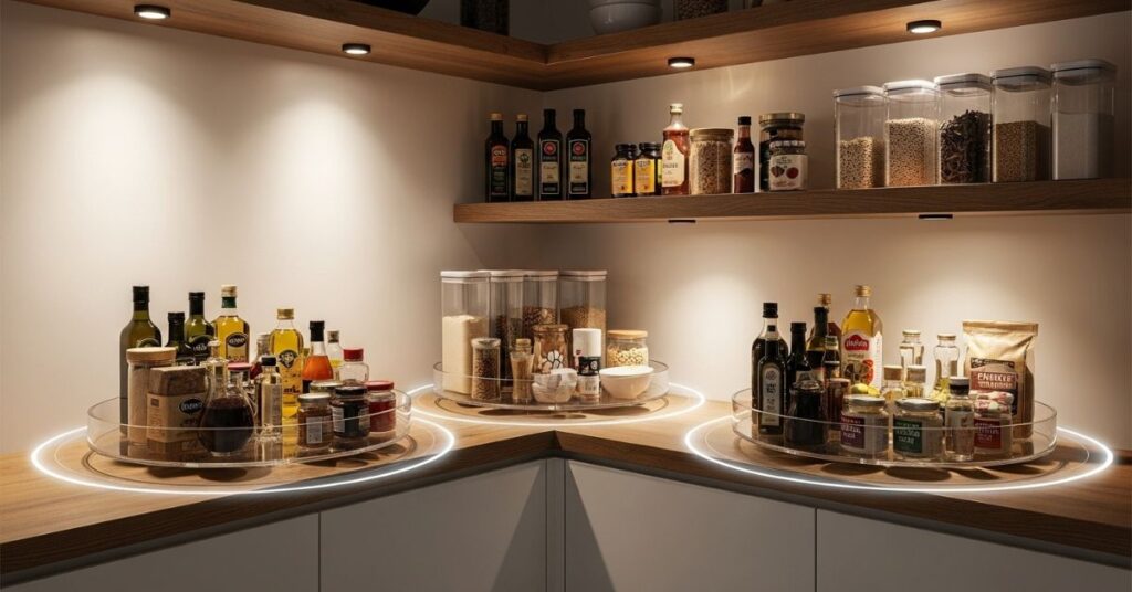 Lazy Susan Turntables for Maximum Corner Storage