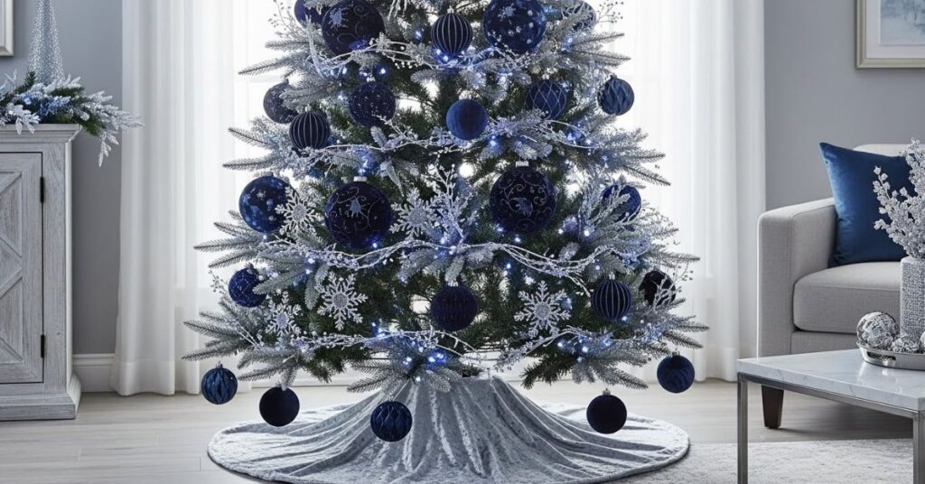 Midnight Blue Velvet Winter Wonderland Tree