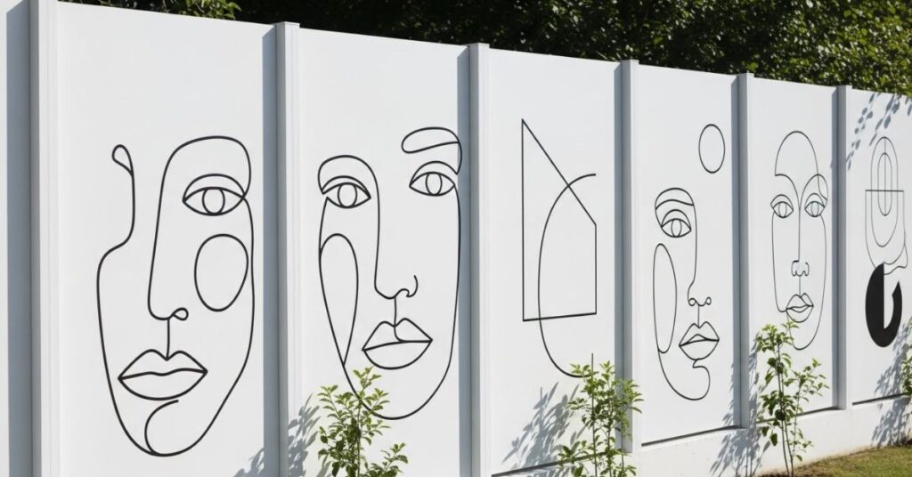 Minimalist Black and White Fence Art