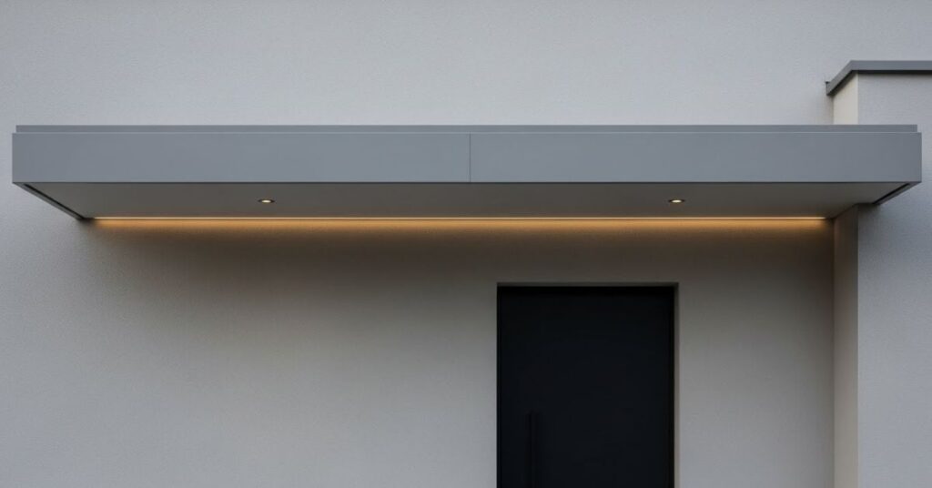 Minimalist Flat-Panel Metal Awning for Clean Lines