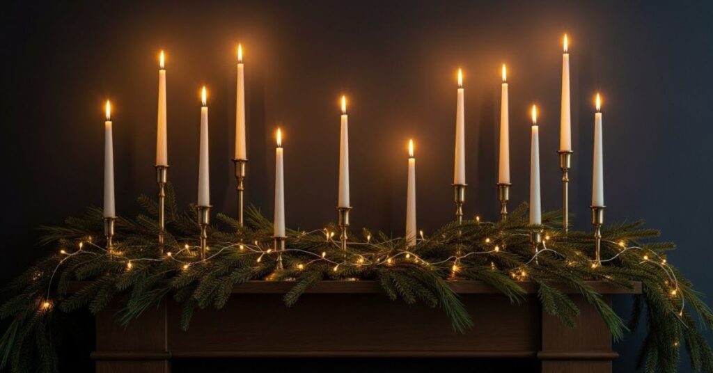 Moody Bedroom Christmas Decor with Charcoal Tones