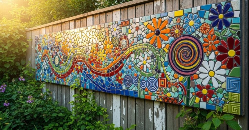Mosaic Tile Fence Art Designs