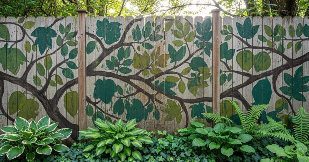 Nature Inspired Tree and Leaf Fence Art