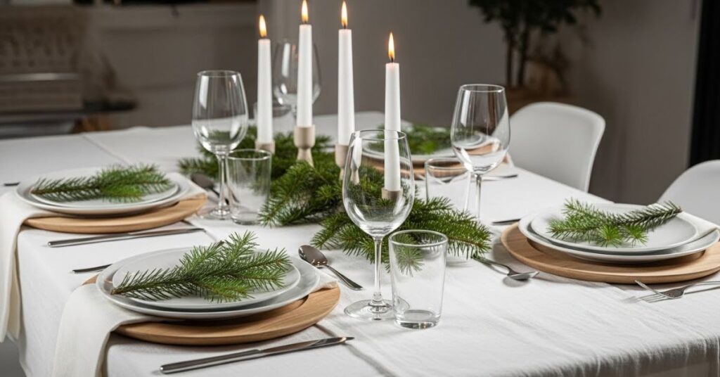 Nordic Dining Table Christmas Setup