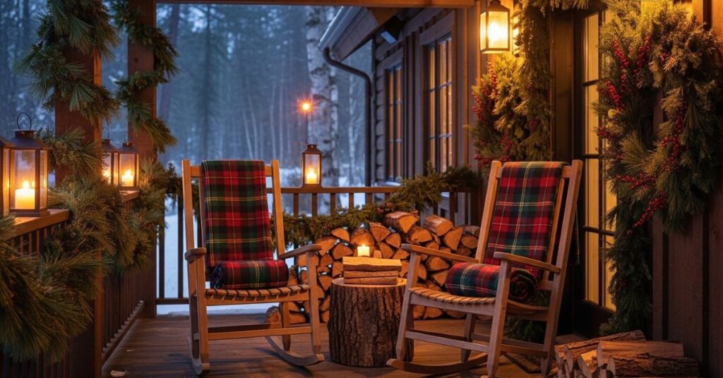 Outdoor Christmas Porch Decor with Ralph Lauren Lodge Vibes