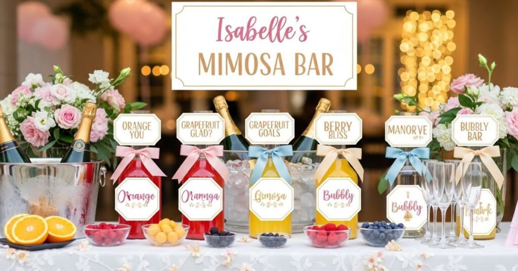 Personalized Mimosa Bar with Custom Signs