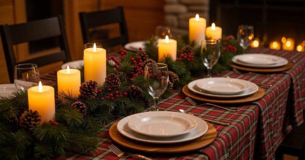 Plaid & Cozy Cabin-Style Holiday Table