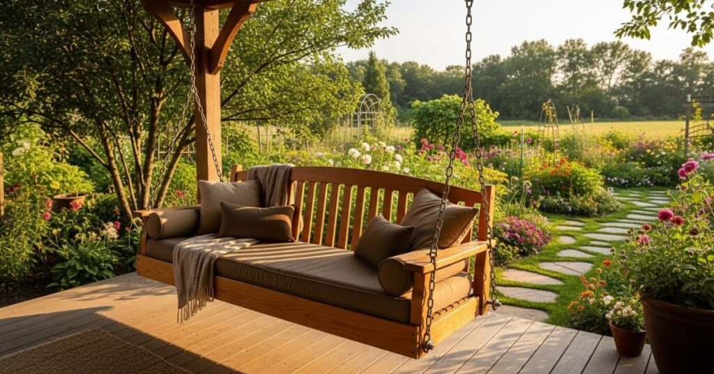 Porch-Style Swing Set for Family Relaxation