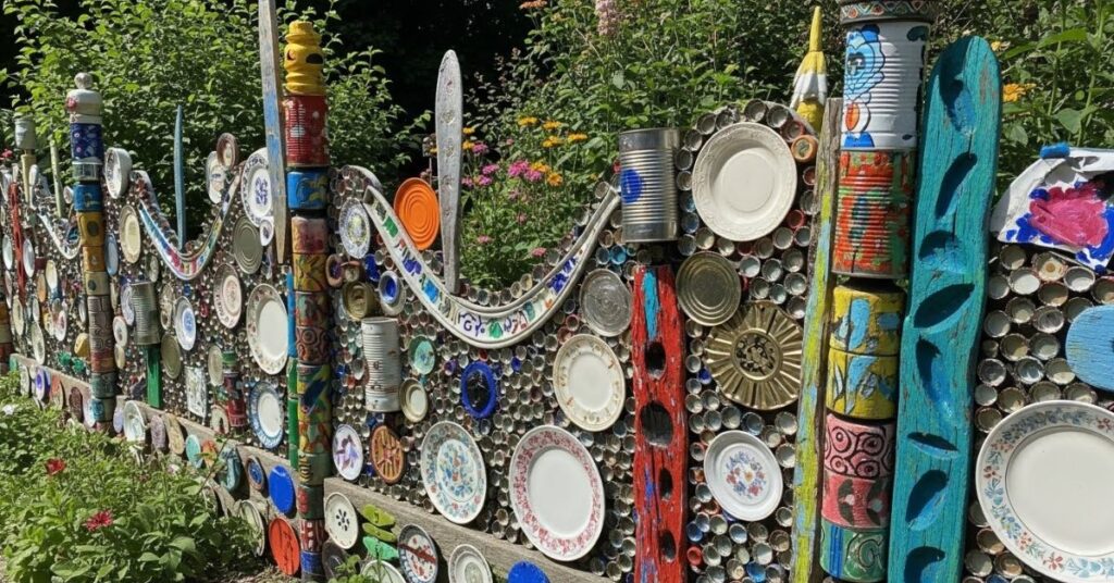 Recycled Material Fence Art Creations