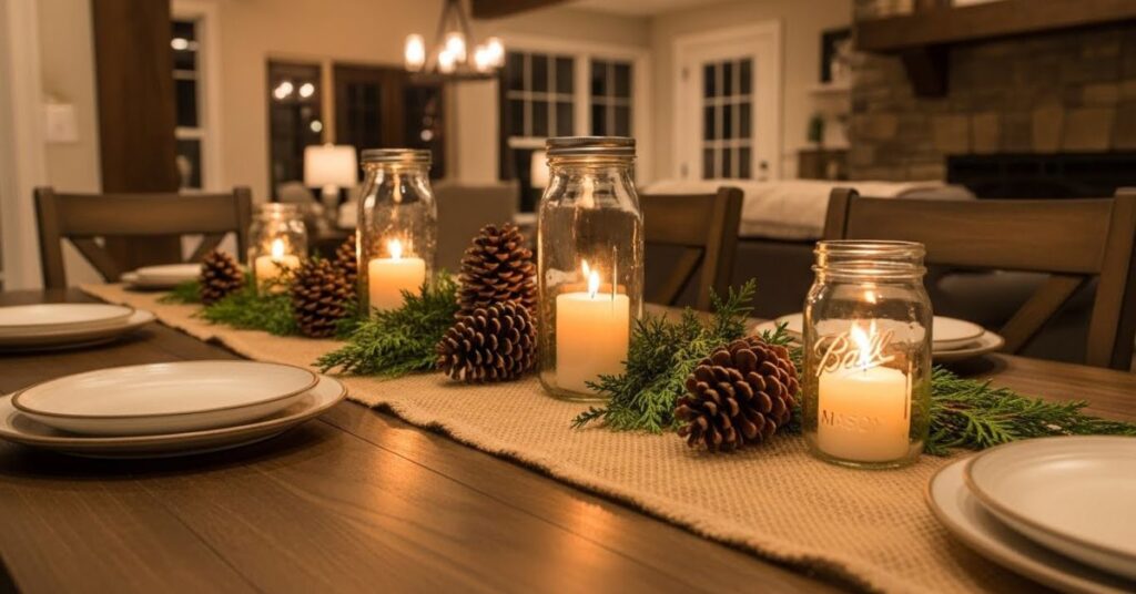 Rustic Farmhouse Christmas Table Decor