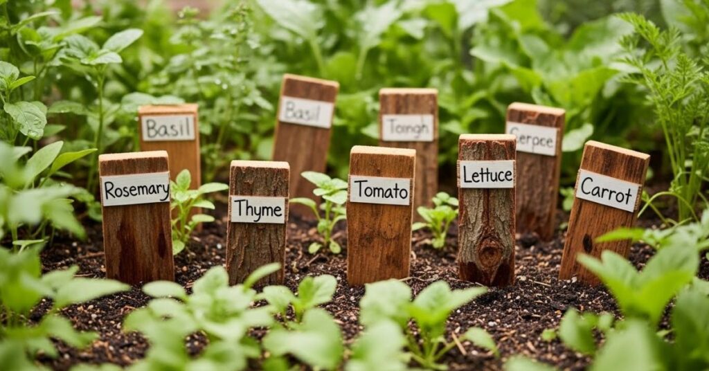 Rustic Wooden Garden Markers