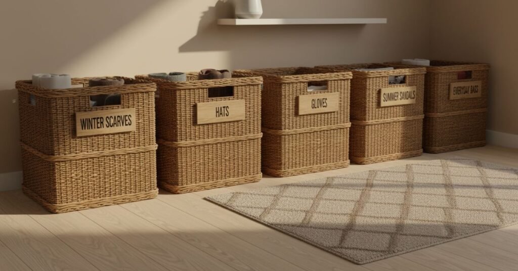 Seasonal Baskets and Bins for Rotating Necessities