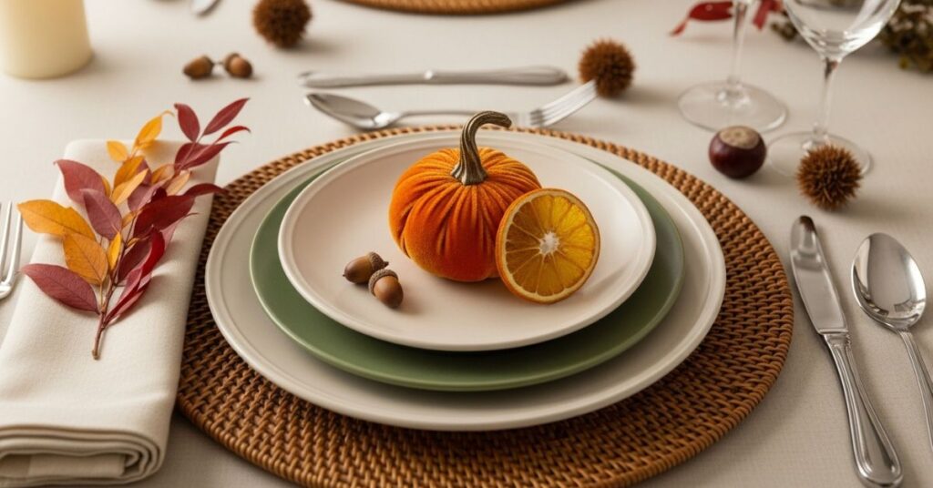 Simple Layered Plate Setting With Mini Accents