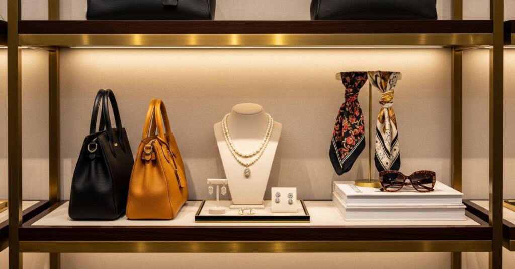 Stylish Display Areas for Bags and Accessories