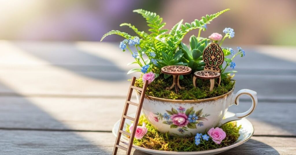 Teacup Fairy Garden for Small Spaces
