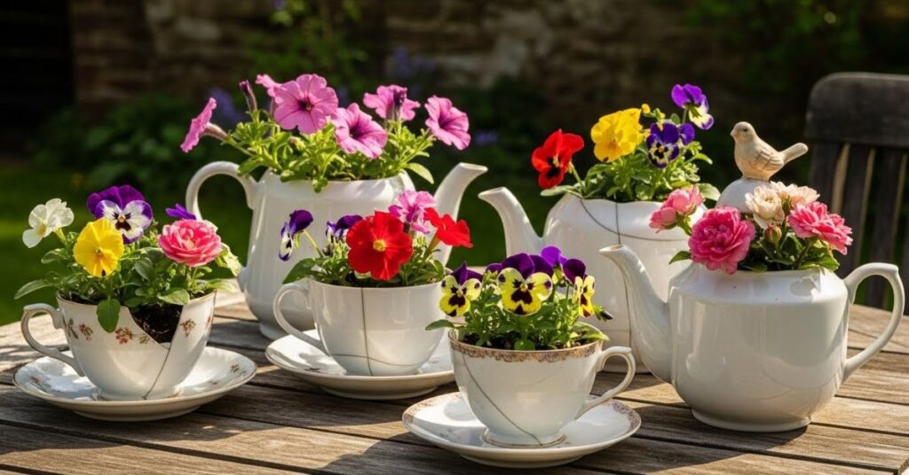 Teacup and Teapot Garden Decor