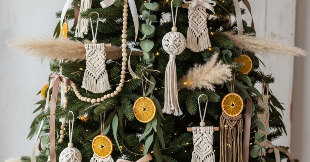 Textured Boho Christmas Tree with Natural Elements