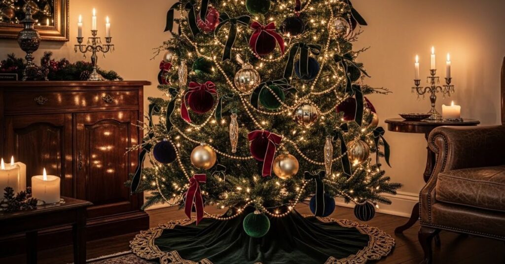 Velvet and Gold Vintage-Inspired Christmas Tree